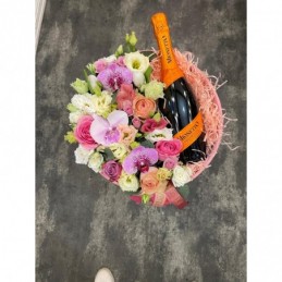 Florisis Huedin Cutie cu sampanie si flori pastel
