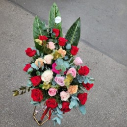 Florisis Huedin Cutie volumetrica trandafiri mixt de culori