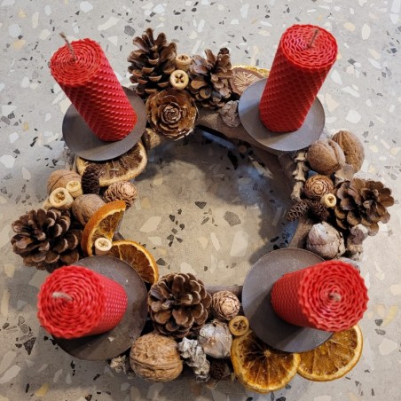 Florarie Online Huedin Florisis Aranjament Advent 4 lumanari rosii