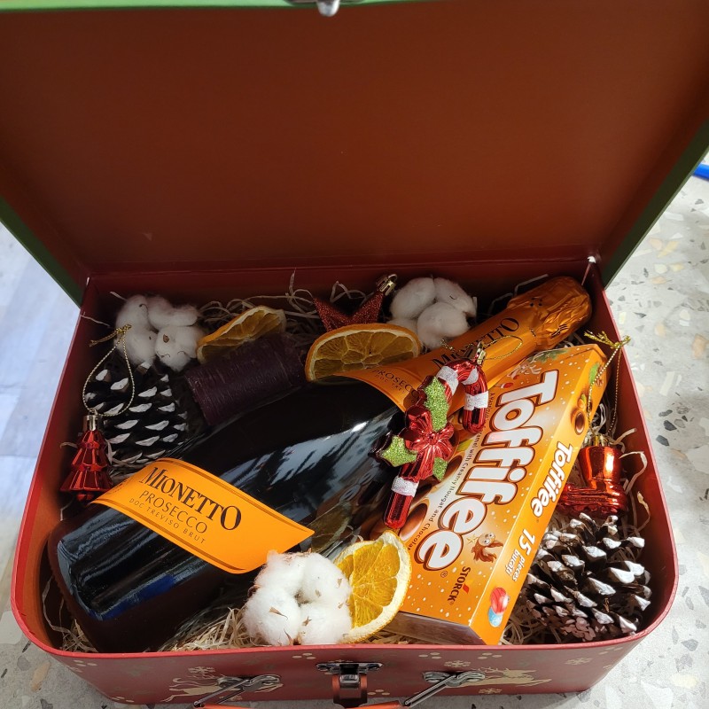 Florisis Huedin Winter box mini sampanie lumanare si decor Craciun